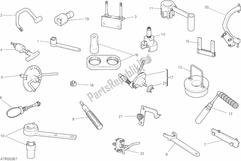 All parts for the Workshop Service Tools (engine) of the Ducati Supersport S 937 2018